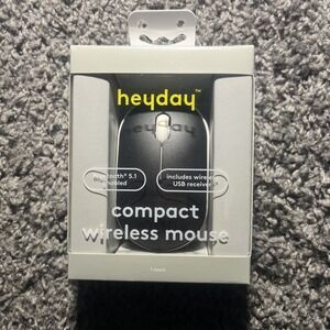 Heyday Wireless Mouse Bluetooth 5.1, USB‎ Receiver, 33'' Range, AA Battery BlacK